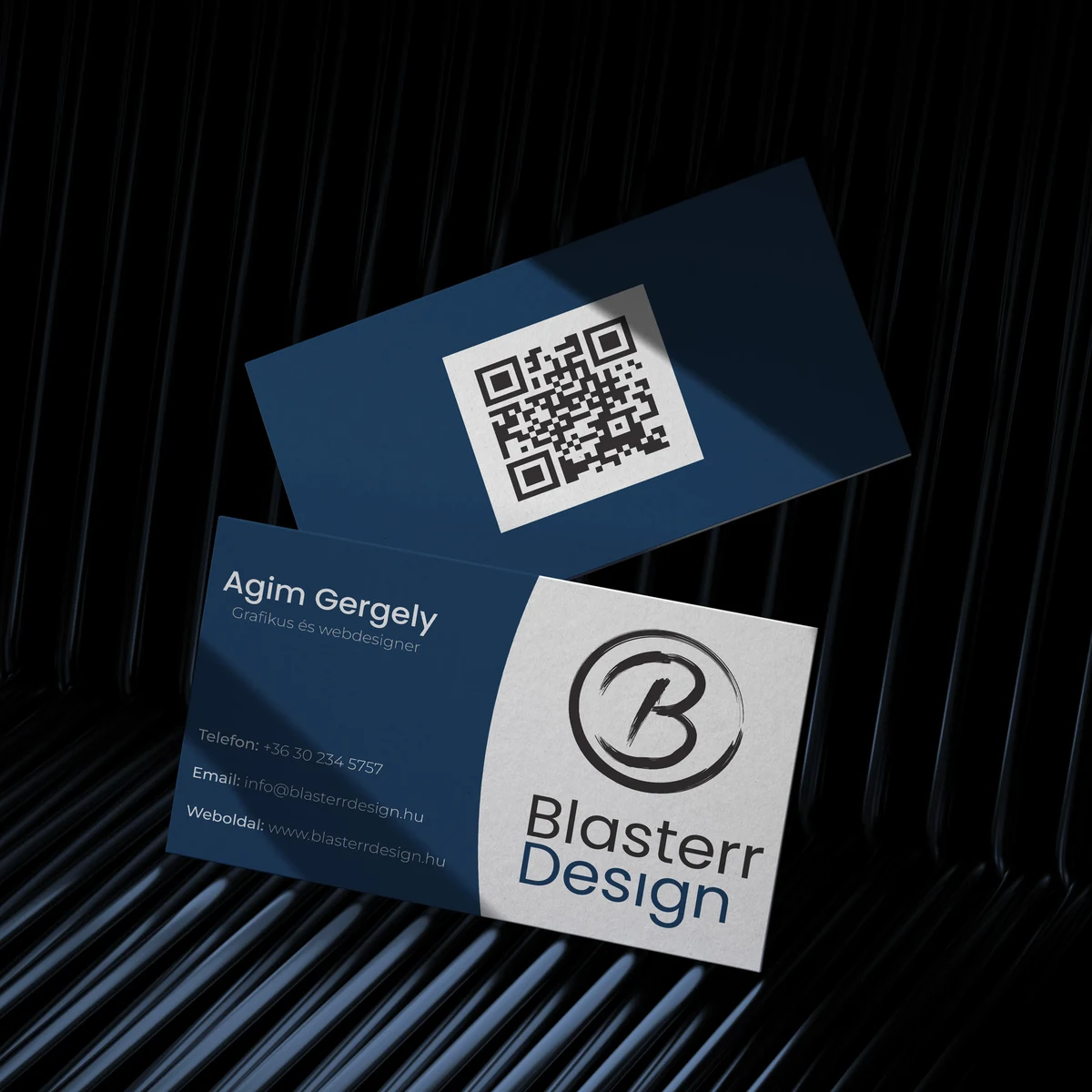 Blasterr Design névjegykártya mockup