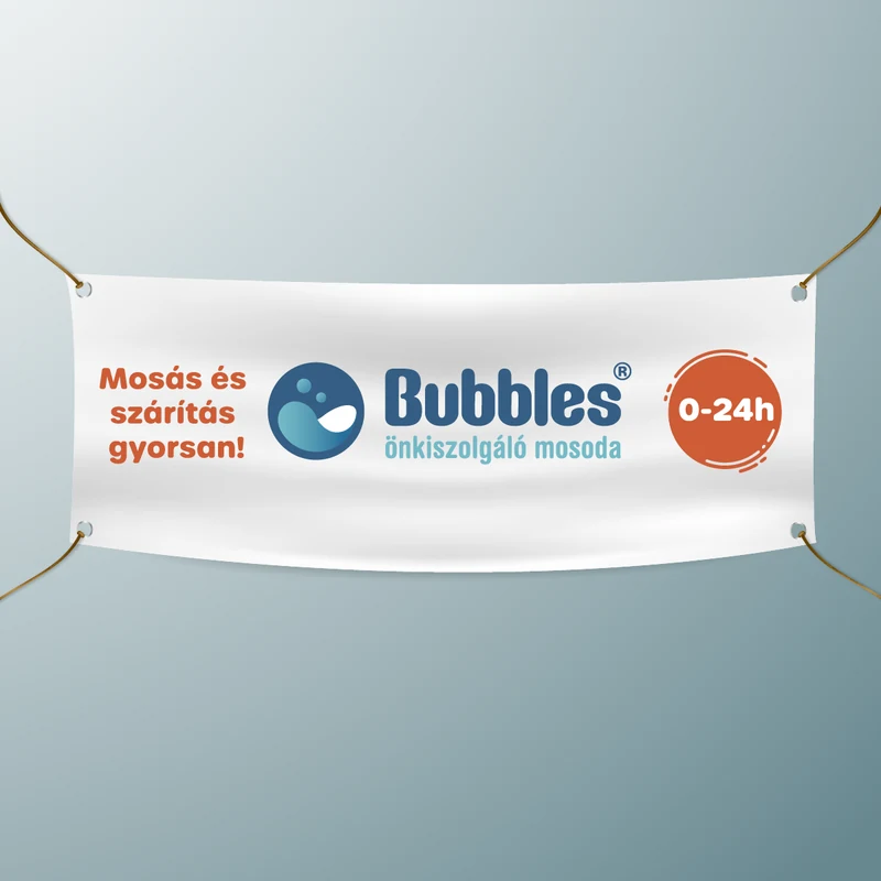 Bubbles kültéri reklámbanner grafikai referencia