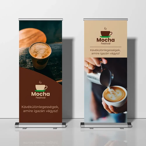 Mocha roll-up banner – eseményre készült grafikai terv