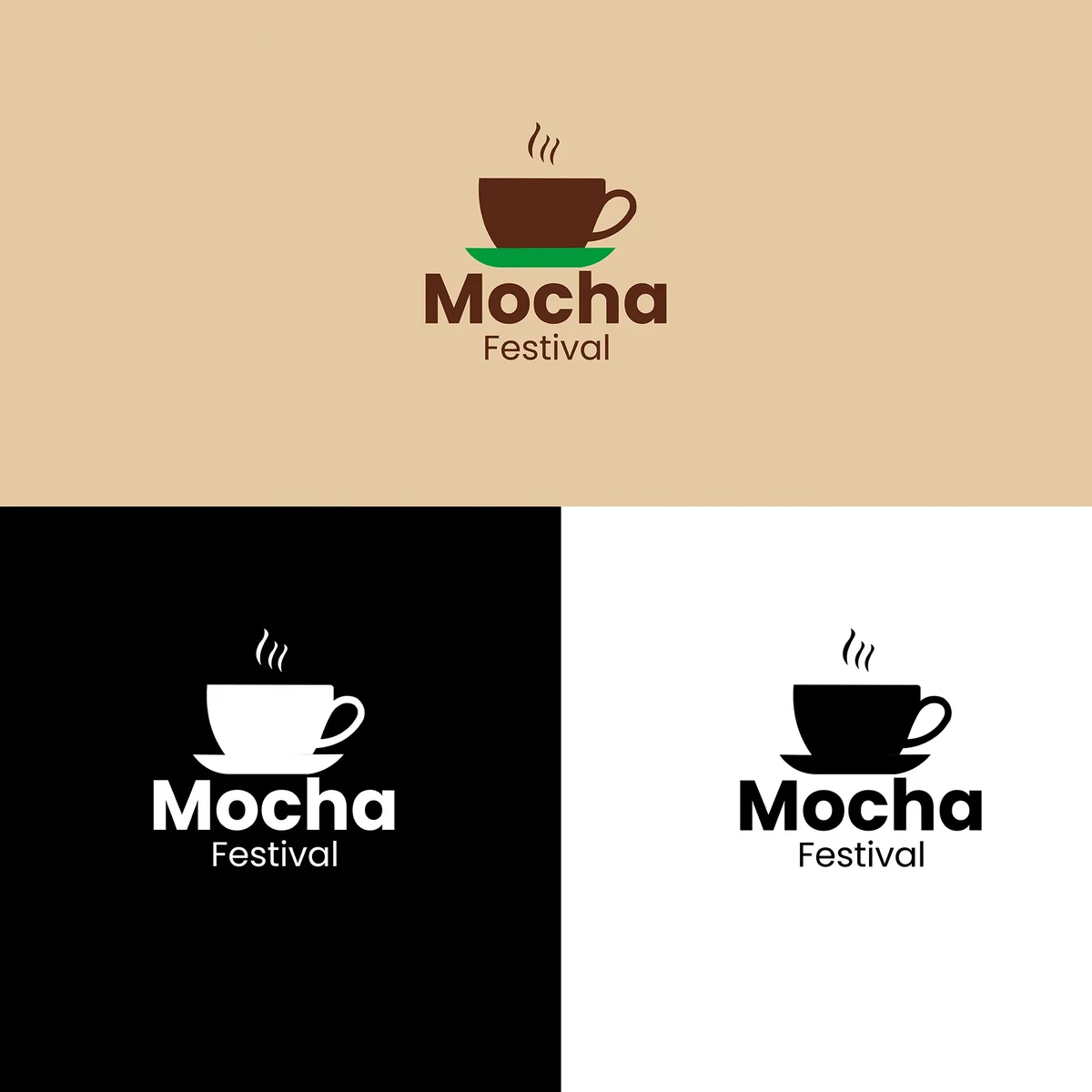 Mocha Festival logó- és arculati változatok