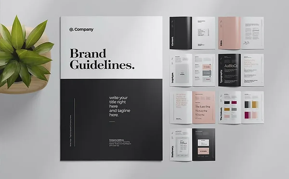 Brand identity guide and brand guidelines showcase